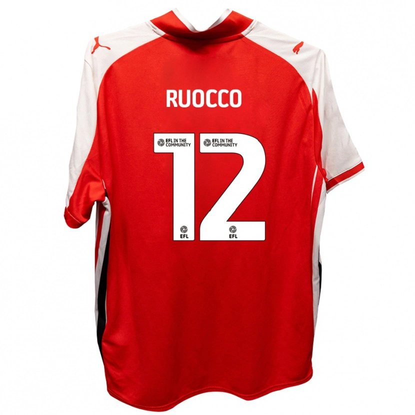 Danxen Criança Camisola Alessio Ruocco #12 Vermelho Branco Principal 2025/26 Camisa