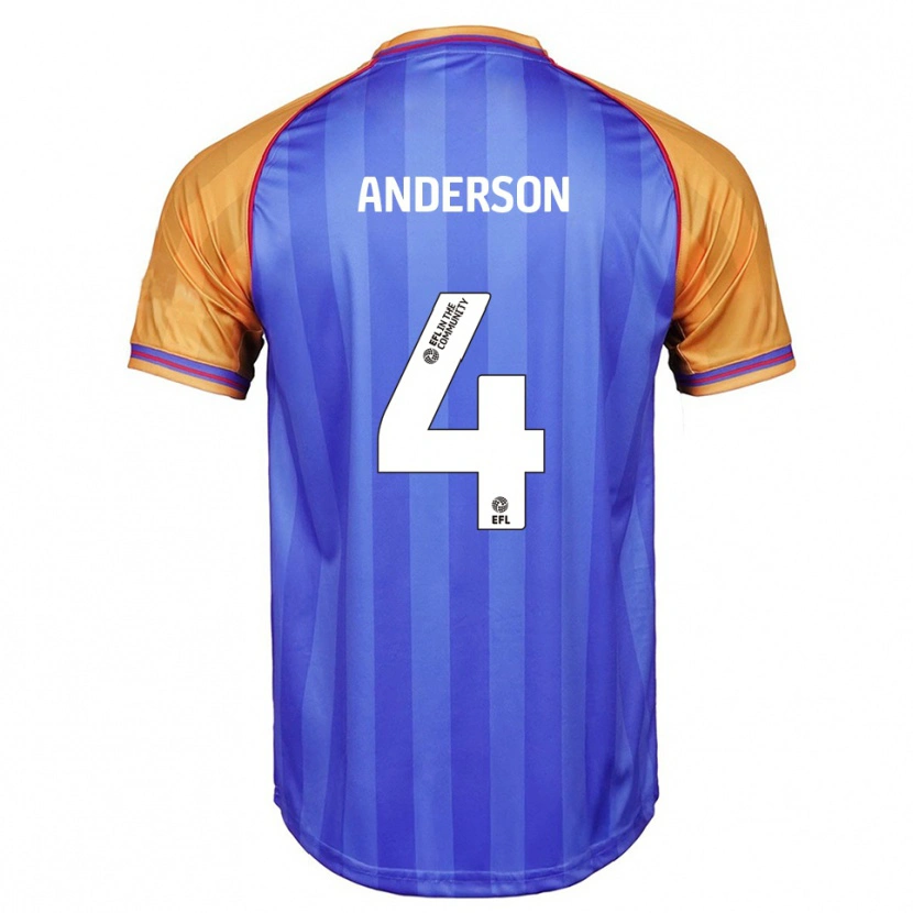 Danxen Criança Camisola Tom Anderson #4 Azul Laranja Principal 2025/26 Camisa