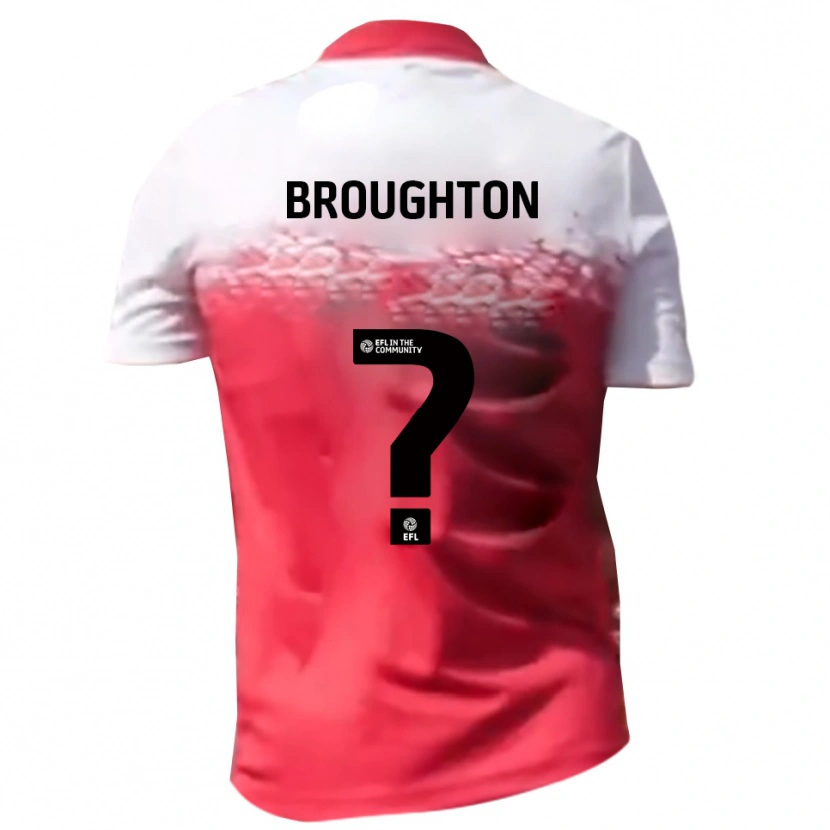 Danxen Criança Camisola Olly Broughton #0 Vermelho Branco Principal 2025/26 Camisa