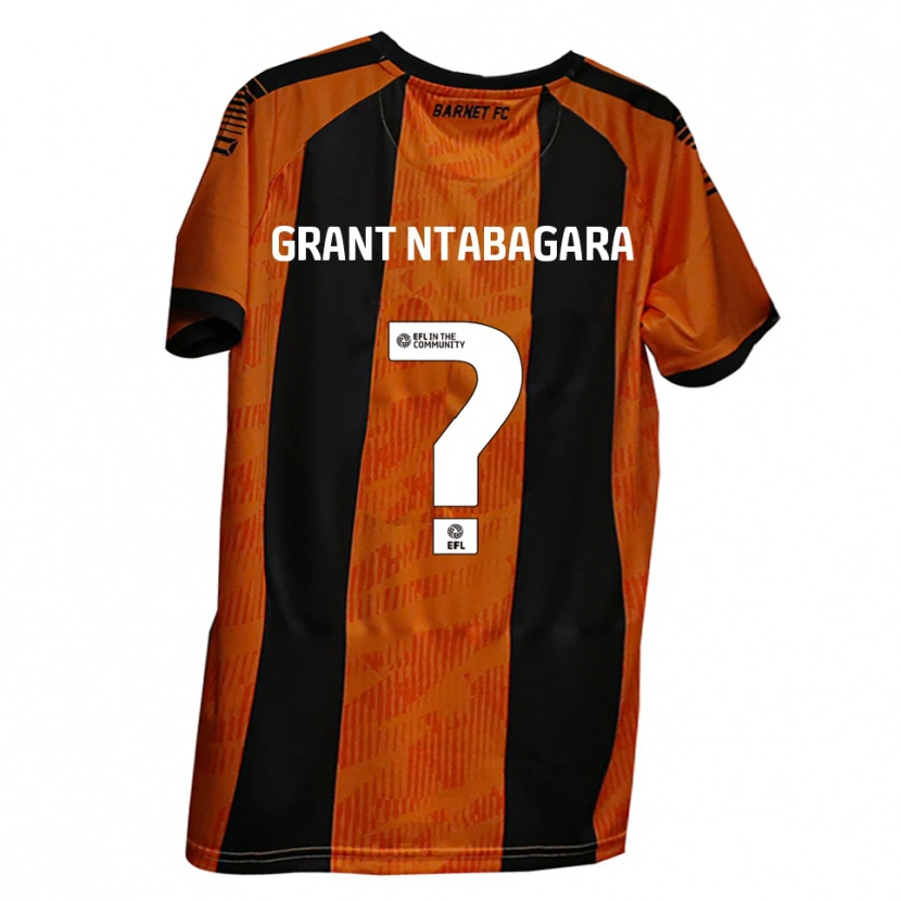 Danxen Criança Camisola Kaela Grant Ntabagara #0 Laranja Preto Principal 2025/26 Camisa