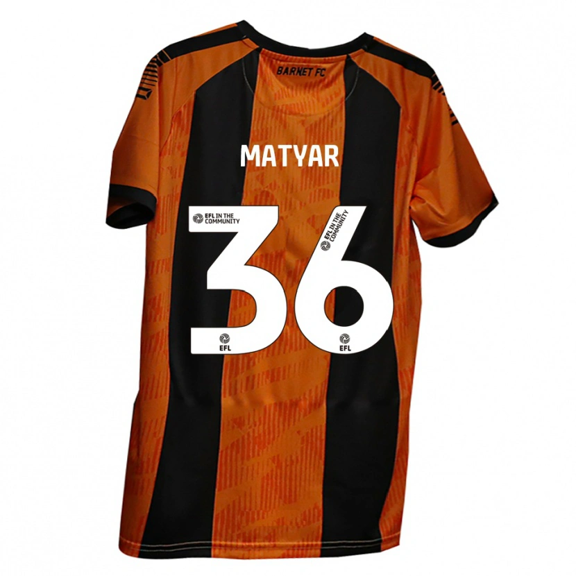 Danxen Criança Camisola Rohat Matyar #36 Laranja Preto Principal 2025/26 Camisa