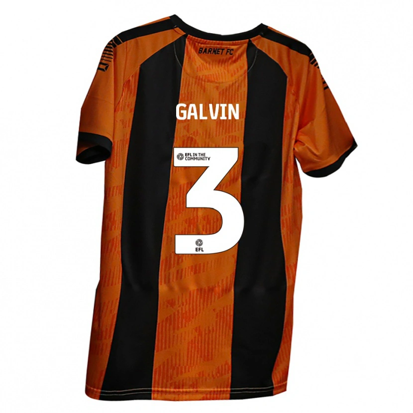 Danxen Criança Camisola Ryan Galvin #3 Laranja Preto Principal 2025/26 Camisa