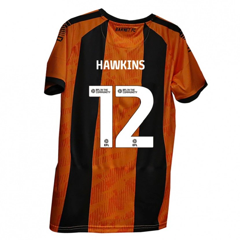 Danxen Criança Camisola Oli Hawkins #12 Laranja Preto Principal 2025/26 Camisa