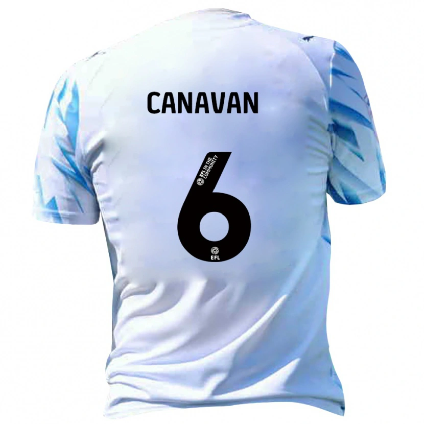 Danxen Criança Camisola Niall Canavan #6 Branco Azul Celeste Principal 2025/26 Camisa