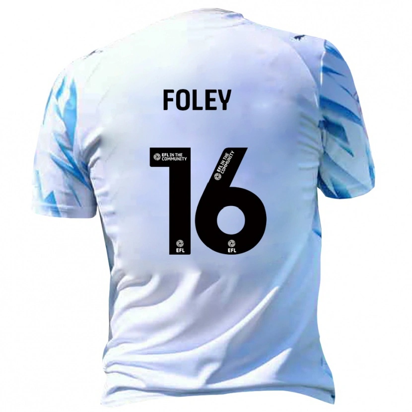 Danxen Criança Camisola Sam Foley #16 Branco Azul Celeste Principal 2025/26 Camisa