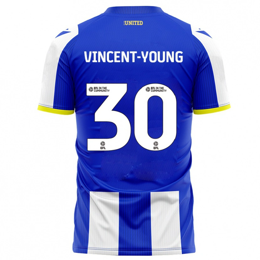 Danxen Criança Camisola Kane Vincent-Young #30 Azul Branco Principal 2025/26 Camisa