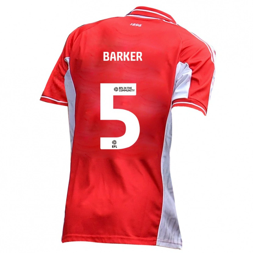 Danxen Criança Camisola Charlie Barker #5 Vermelho Branco Principal 2025/26 Camisa