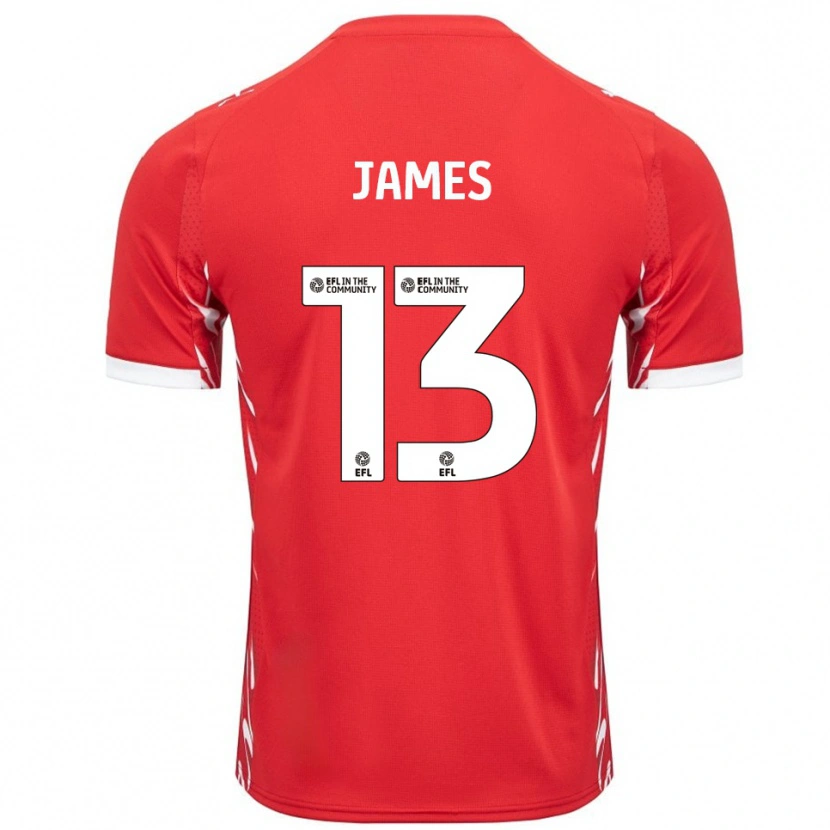 Danxen Criança Camisola Dominic James #13 Vermelho Branco Principal 2025/26 Camisa