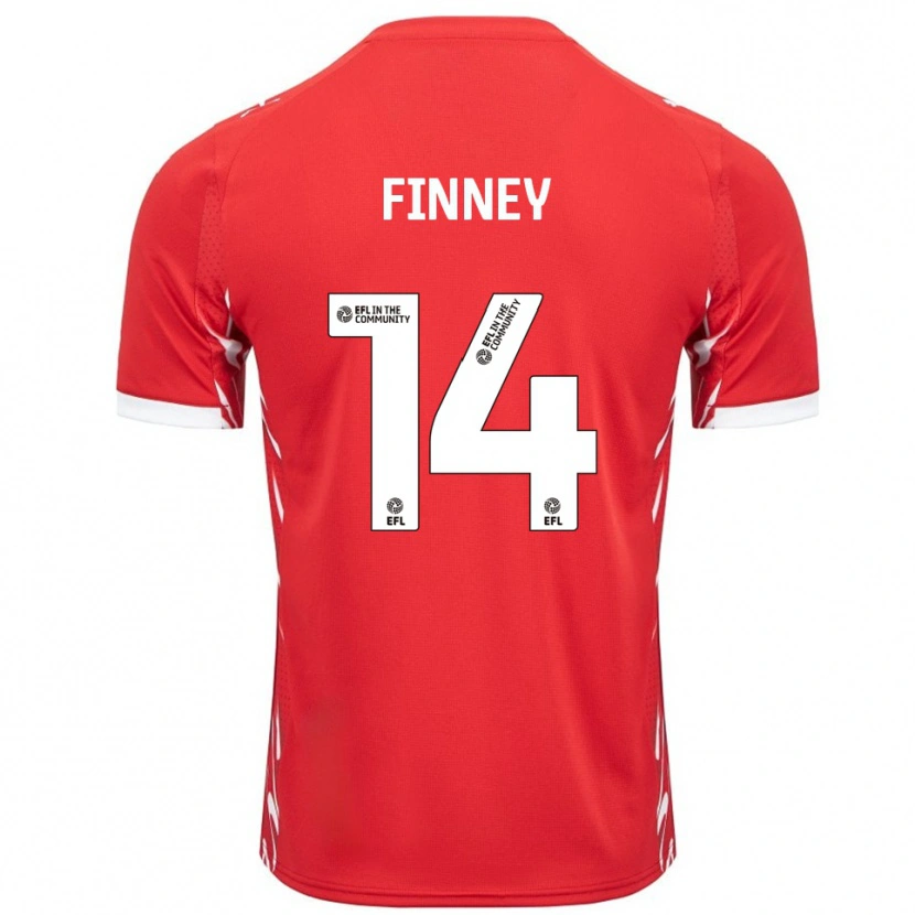 Danxen Criança Camisola Charlie Finney #14 Vermelho Branco Principal 2025/26 Camisa