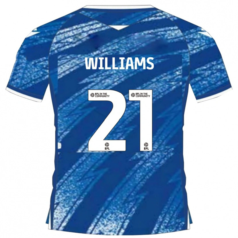 Danxen Criança Camisola Euan Williams #21 Azul Branco Principal 2025/26 Camisa