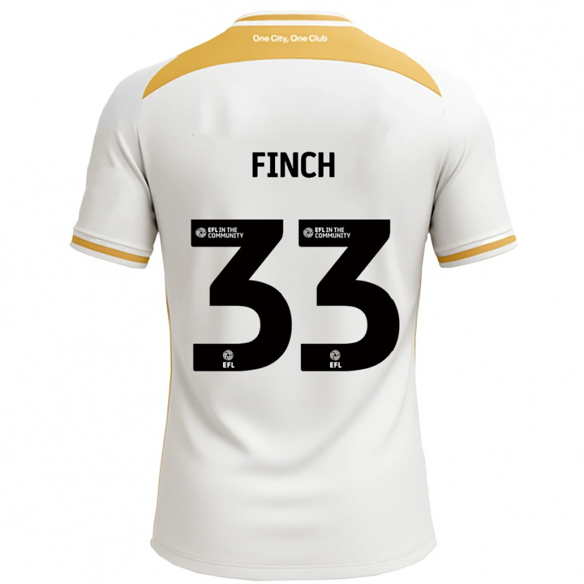 Danxen Criança Camisola Tom Finch #33 Branco Dourado Principal 2025/26 Camisa