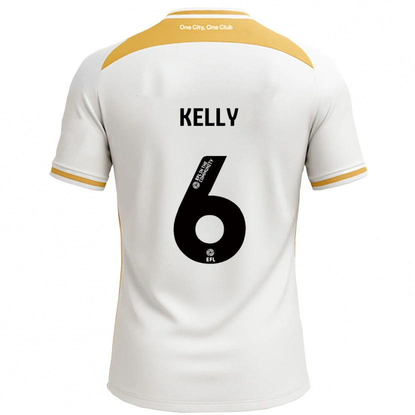 Danxen Criança Camisola Liam Kelly #6 Branco Dourado Principal 2025/26 Camisa