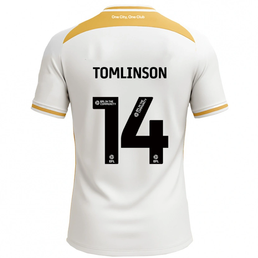 Danxen Criança Camisola Joe Tomlinson #14 Branco Dourado Principal 2025/26 Camisa