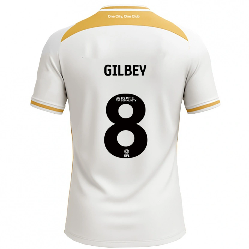 Danxen Criança Camisola Alex Gilbey #8 Branco Dourado Principal 2025/26 Camisa