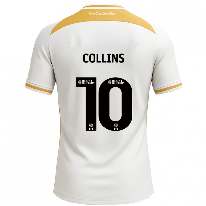 Danxen Criança Camisola Aaron Collins #10 Branco Dourado Principal 2025/26 Camisa