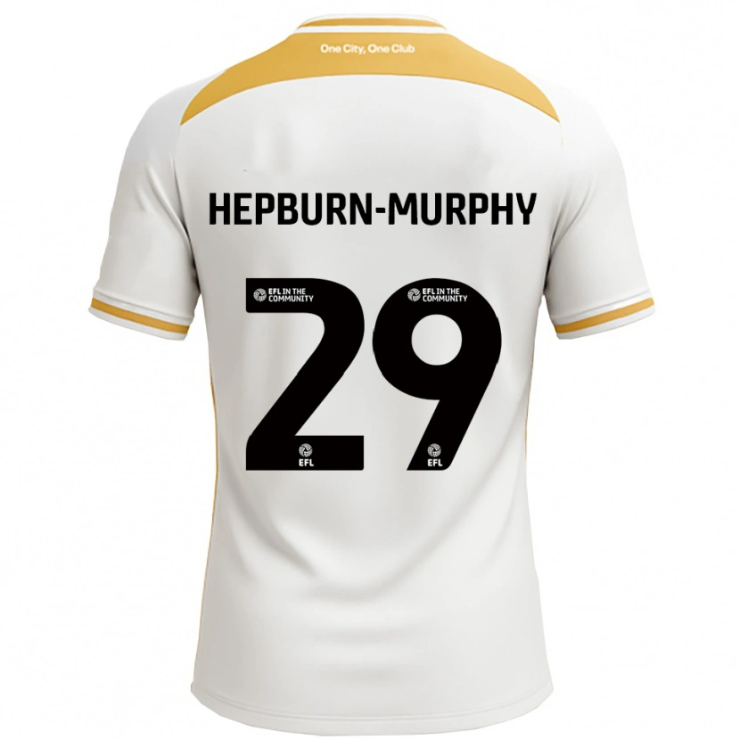 Danxen Criança Camisola Rushian Hepburn-Murphy #29 Branco Dourado Principal 2025/26 Camisa