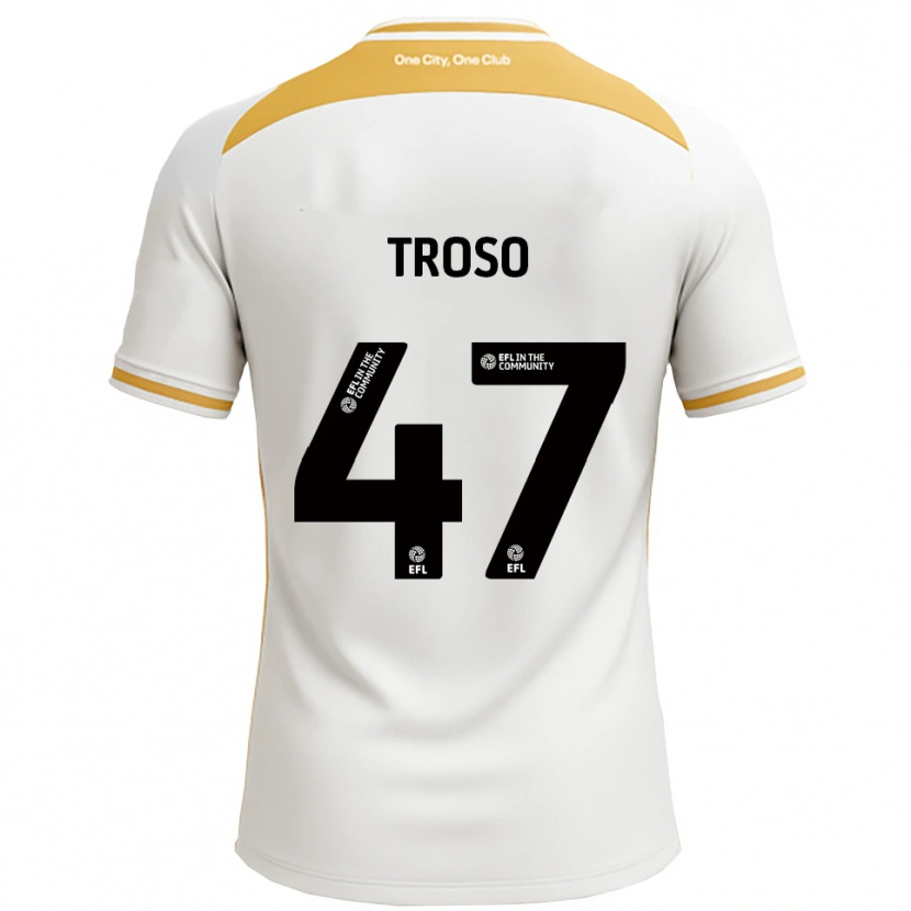 Danxen Criança Camisola Simone Troso #47 Branco Dourado Principal 2025/26 Camisa