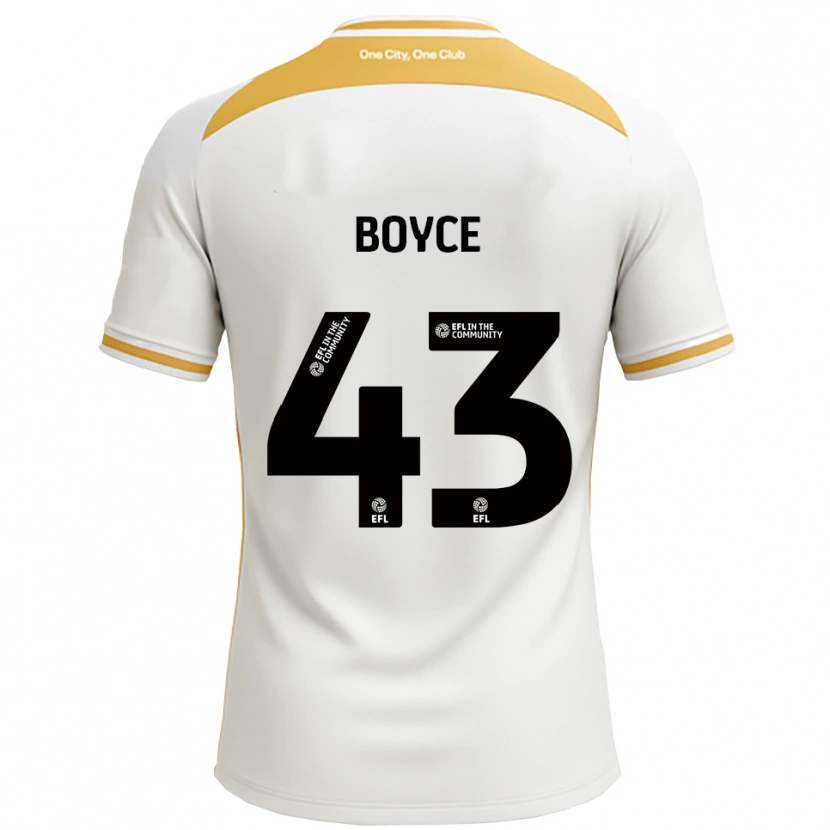 Danxen Criança Camisola Kyle Boyce #43 Branco Dourado Principal 2025/26 Camisa