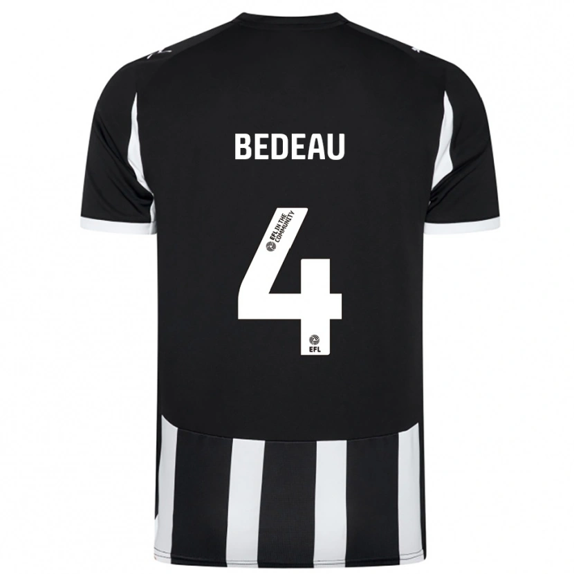 Danxen Criança Camisola Jacob Bedeau #4 Preto Branco Principal 2025/26 Camisa