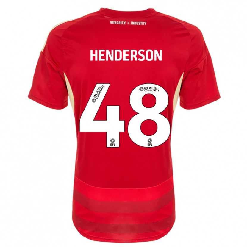 Danxen Criança Camisola Alfie Henderson #48 Vermelho Branco Principal 2025/26 Camisa