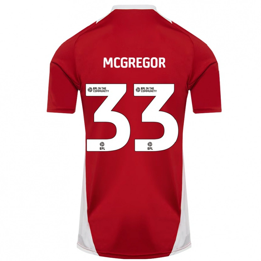 Danxen Criança Camisola Joel Mcgregor #33 Vermelho Branco Dourado Principal 2025/26 Camisa