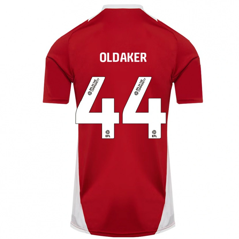 Danxen Criança Camisola Darren Oldaker #44 Vermelho Branco Dourado Principal 2025/26 Camisa