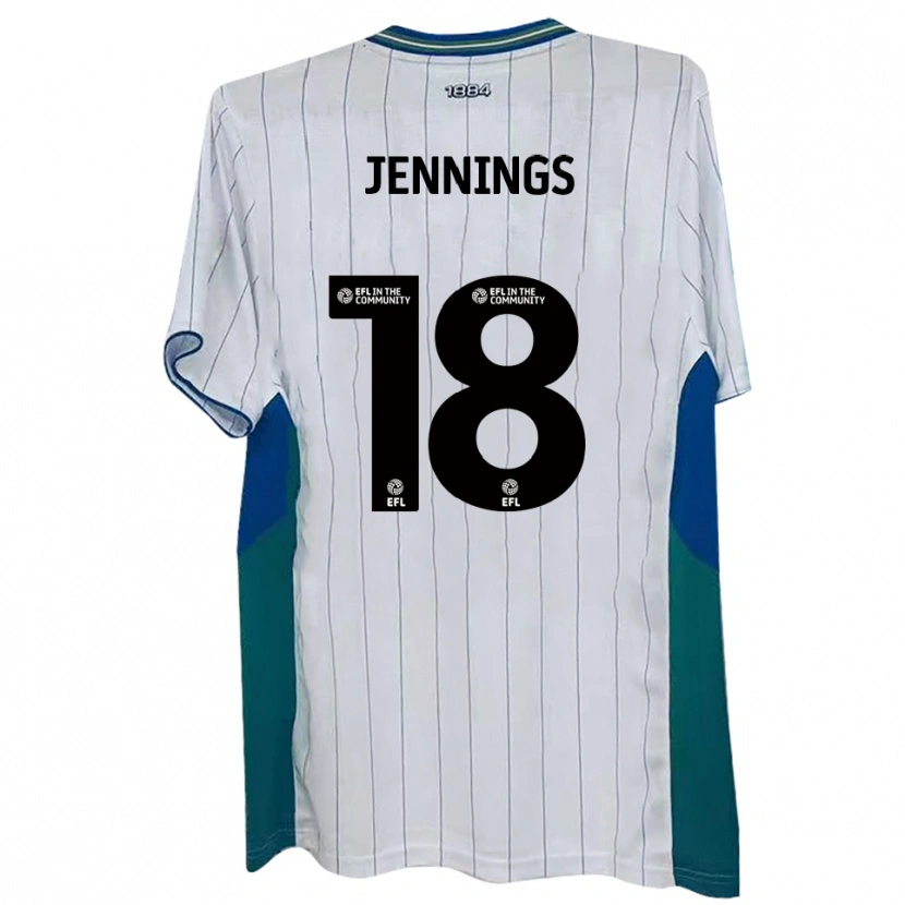 Danxen Criança Camisola Connor Jennings #18 Branco Verde Azul Principal 2025/26 Camisa
