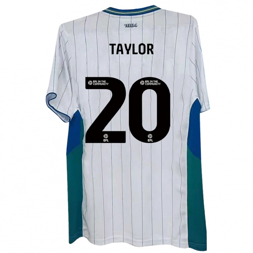 Danxen Criança Camisola Sam Taylor #20 Branco Verde Azul Principal 2025/26 Camisa
