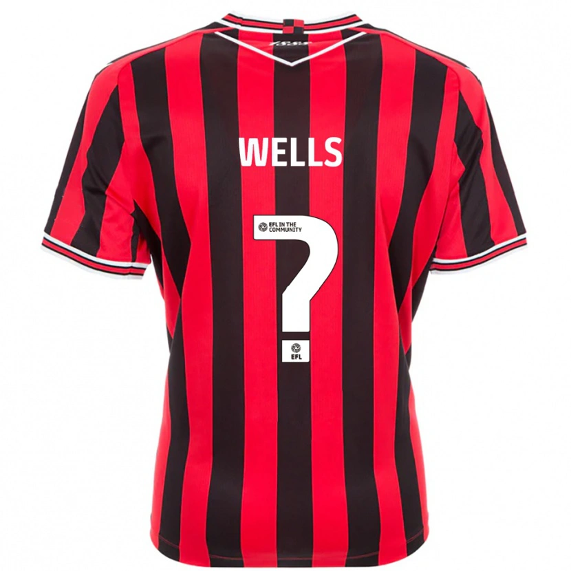 Danxen Criança Camisola Liv Wells #0 Vermelho Preto Principal 2025/26 Camisa