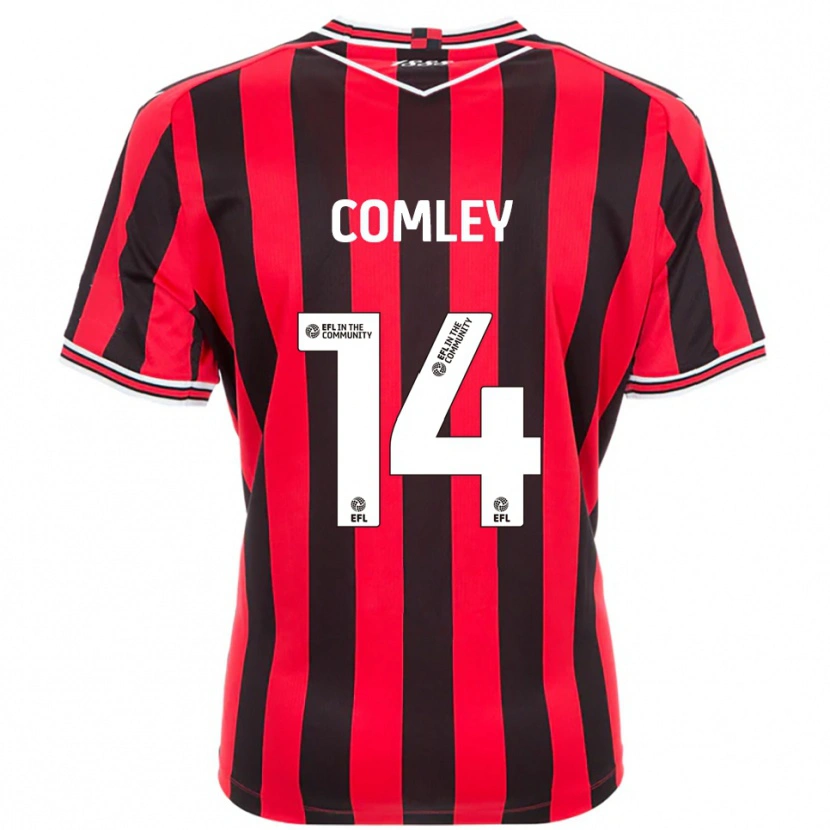 Danxen Criança Camisola Brandon Comley #14 Vermelho Preto Principal 2025/26 Camisa