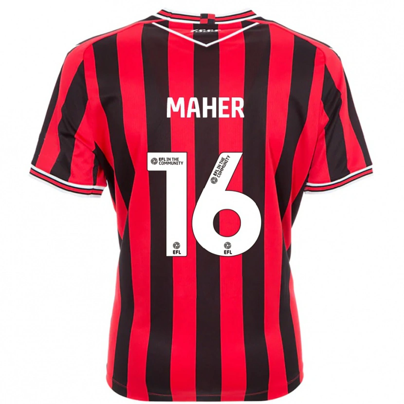 Danxen Criança Camisola Ronan Maher #16 Vermelho Preto Principal 2025/26 Camisa