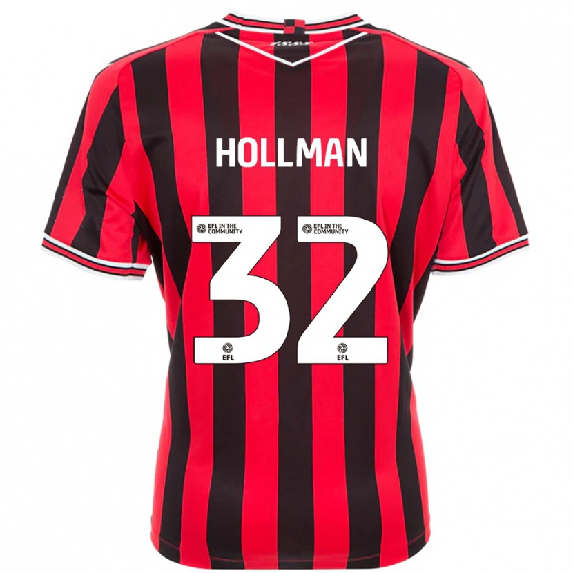Danxen Criança Camisola Jake Hollman #32 Vermelho Preto Principal 2025/26 Camisa