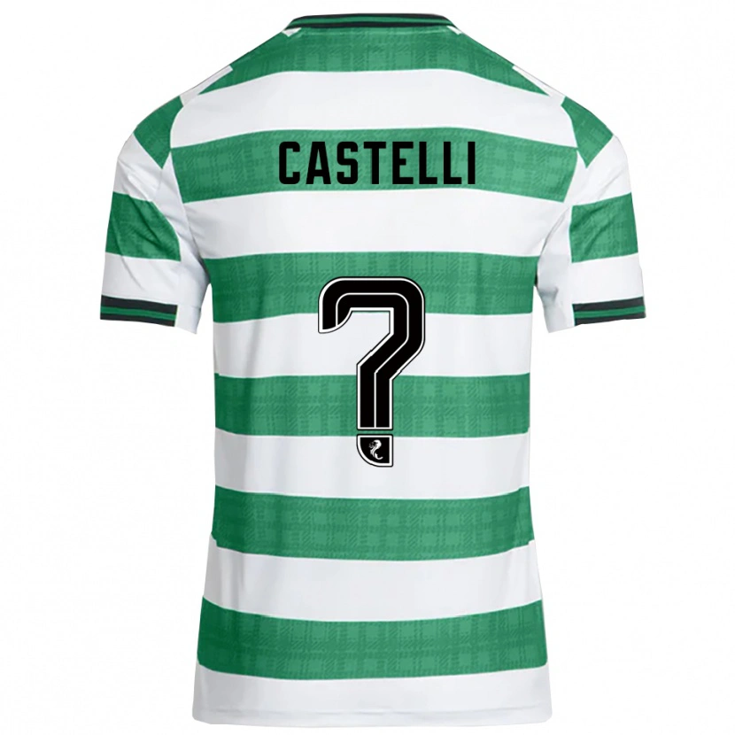 Danxen Criança Camisola Nicholas Castelli #0 Verde Branco Principal 2025/26 Camisa