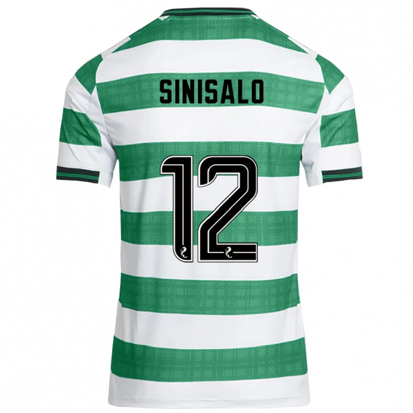Danxen Criança Camisola Viljami Sinisalo #12 Verde Branco Principal 2025/26 Camisa