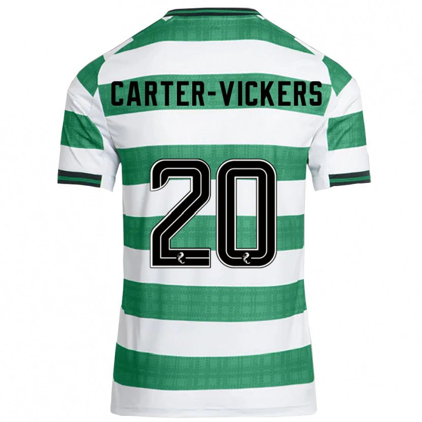 Danxen Criança Camisola Cameron Carter-Vickers #20 Verde Branco Principal 2025/26 Camisa
