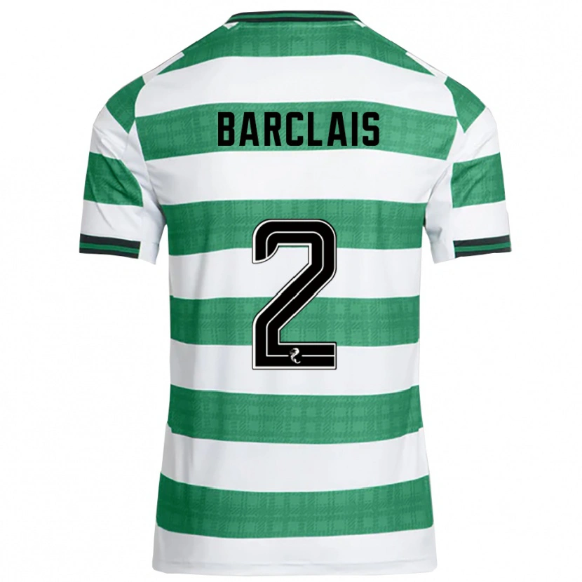 Danxen Criança Camisola Celya Barclais #2 Verde Branco Principal 2025/26 Camisa
