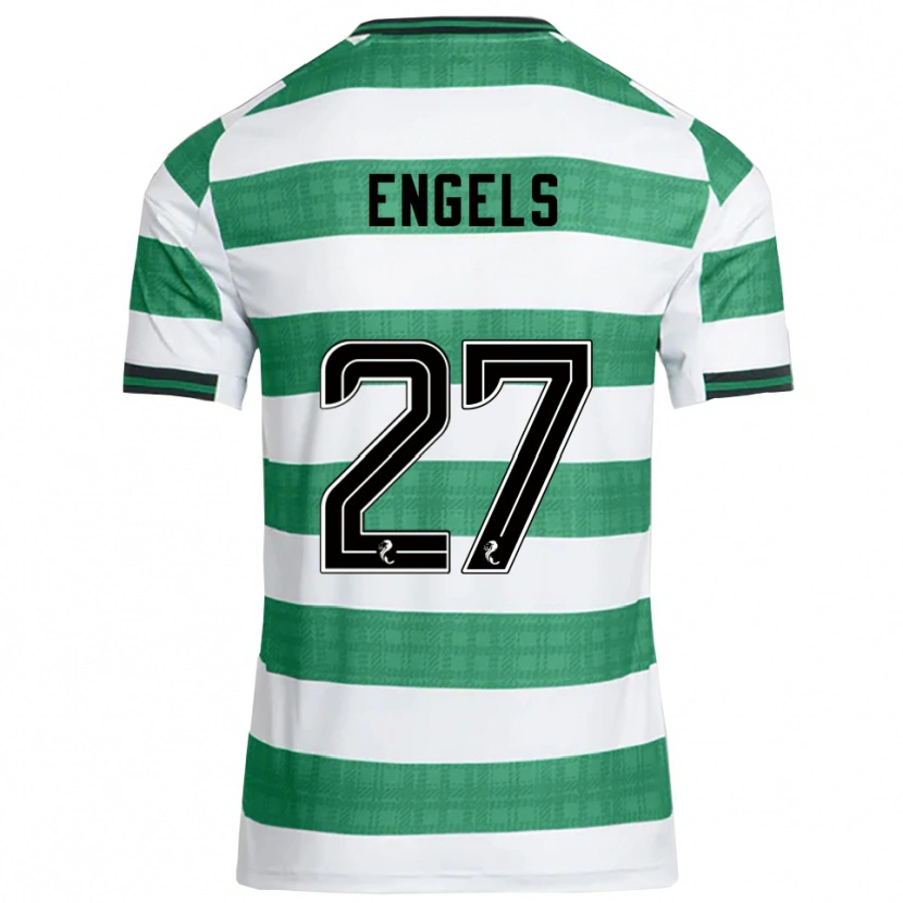 Danxen Criança Camisola Arne Engels #27 Verde Branco Principal 2025/26 Camisa