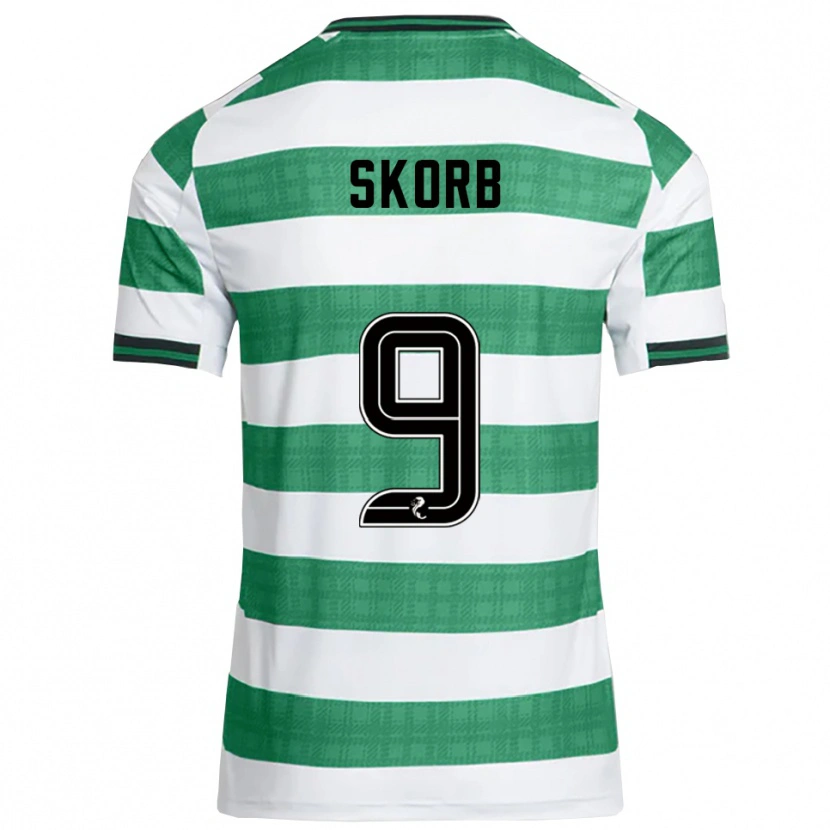 Danxen Criança Camisola Filip Skorb #9 Verde Branco Principal 2025/26 Camisa