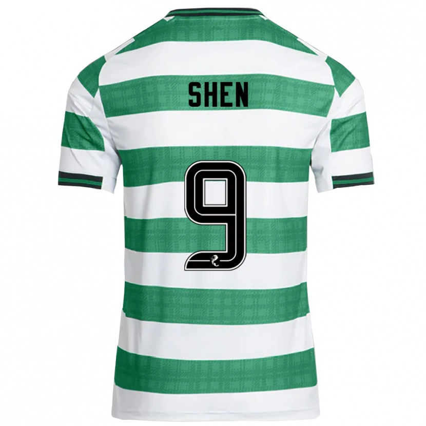 Danxen Criança Camisola Shen Mengyu #9 Verde Branco Principal 2025/26 Camisa