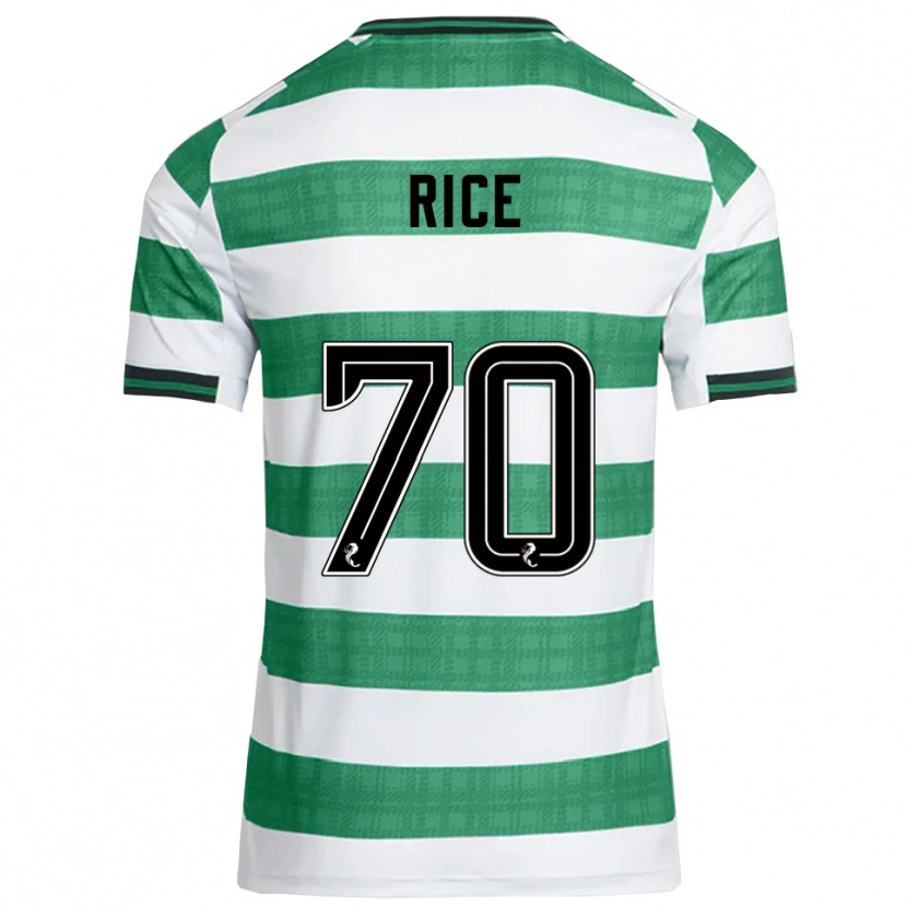 Danxen Criança Camisola Aidan Rice #70 Verde Branco Principal 2025/26 Camisa