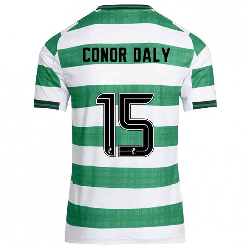 Danxen Criança Camisola Conor Daly #15 Verde Branco Principal 2025/26 Camisa