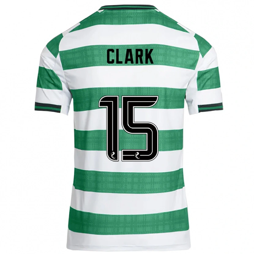 Danxen Criança Camisola Kelly Clark #15 Verde Branco Principal 2025/26 Camisa