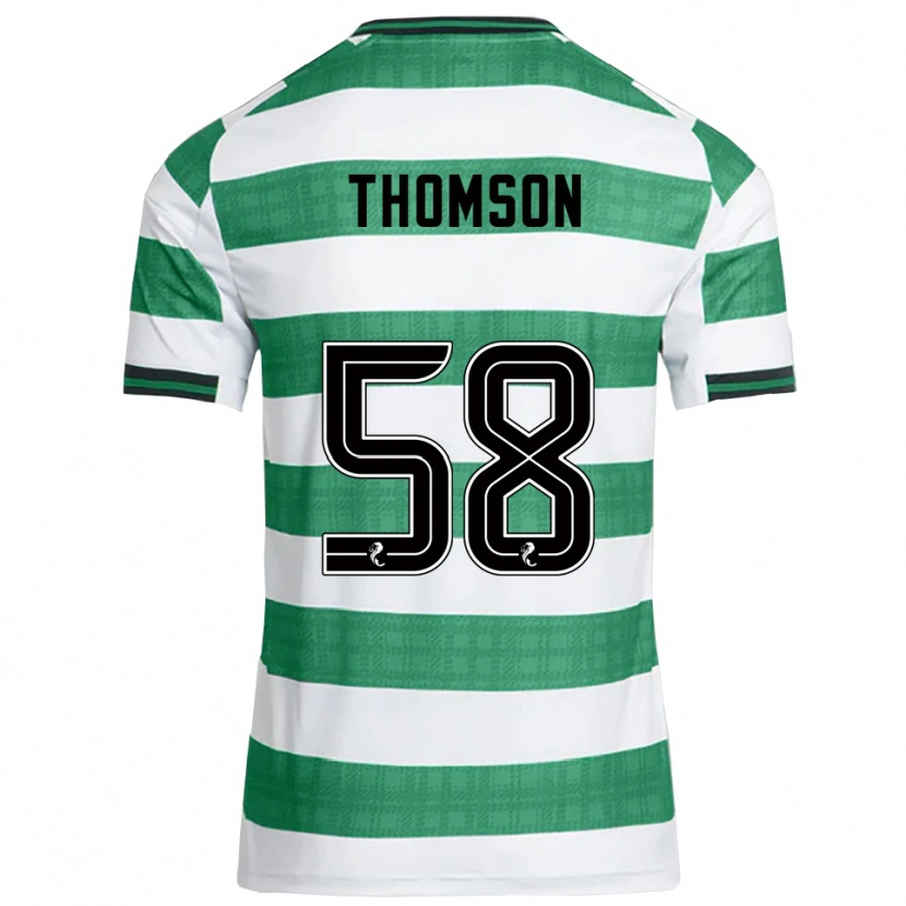 Danxen Criança Camisola Corey Thomson #58 Verde Branco Principal 2025/26 Camisa