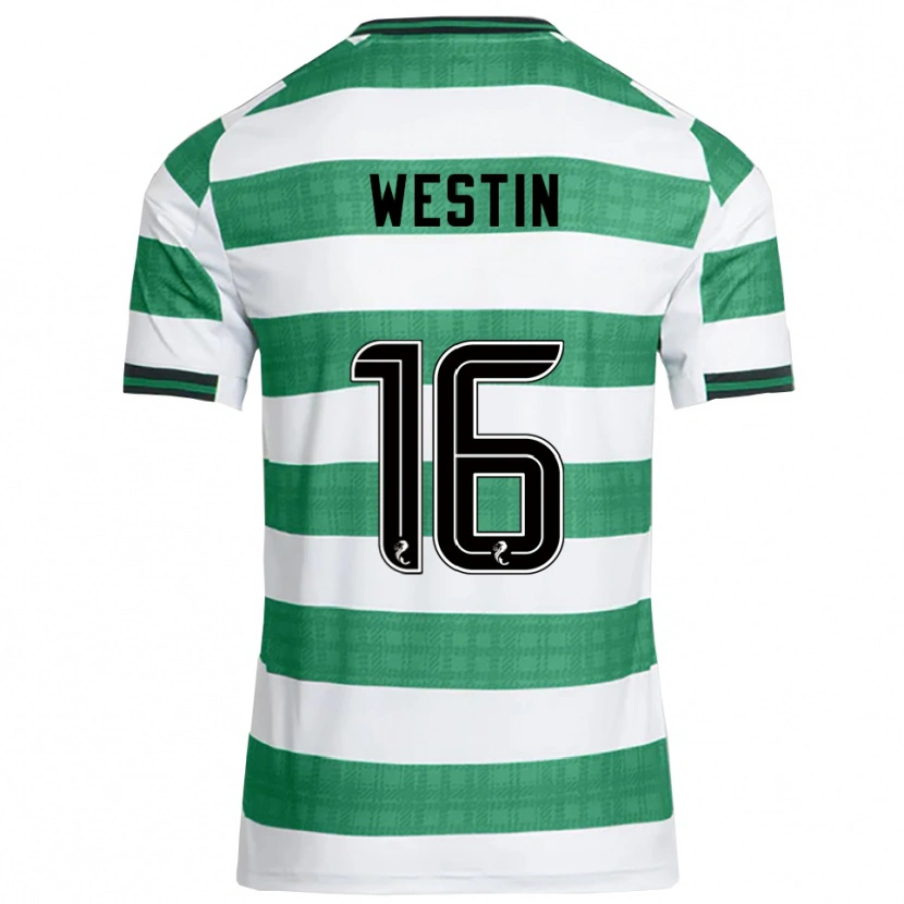 Danxen Criança Camisola Emma Westin #16 Verde Branco Principal 2025/26 Camisa