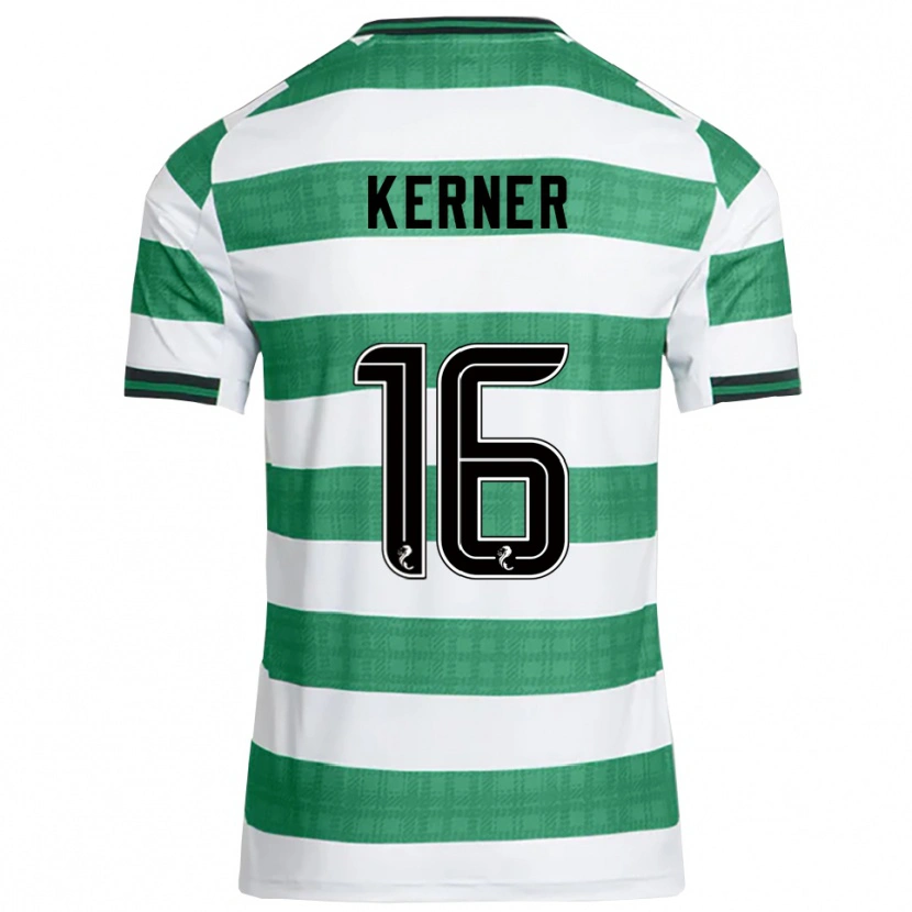 Danxen Criança Camisola Hana Kerner #16 Verde Branco Principal 2025/26 Camisa
