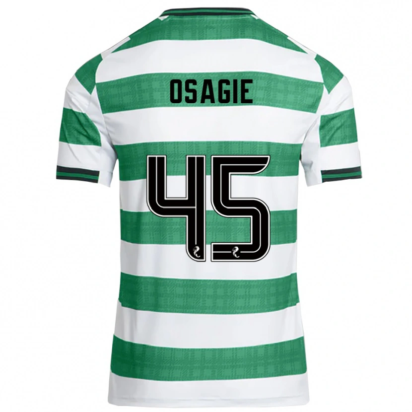 Danxen Criança Camisola Justin Osagie #45 Verde Branco Principal 2025/26 Camisa