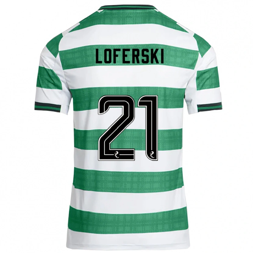 Danxen Criança Camisola Kit Loferski #21 Verde Branco Principal 2025/26 Camisa