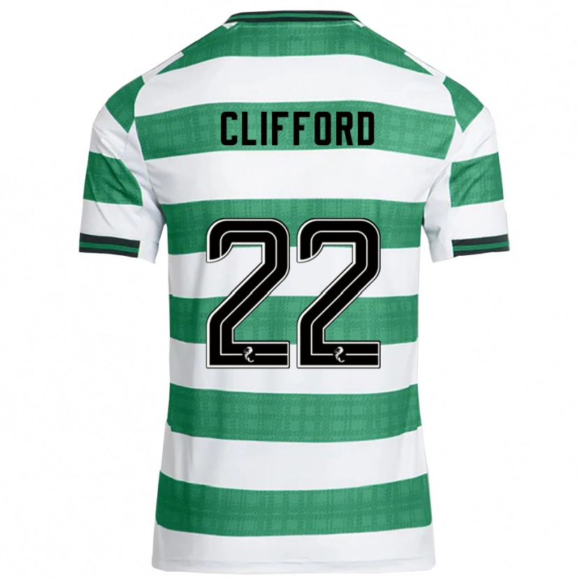 Danxen Criança Camisola Lucy Ashworth-Clifford #22 Verde Branco Principal 2025/26 Camisa