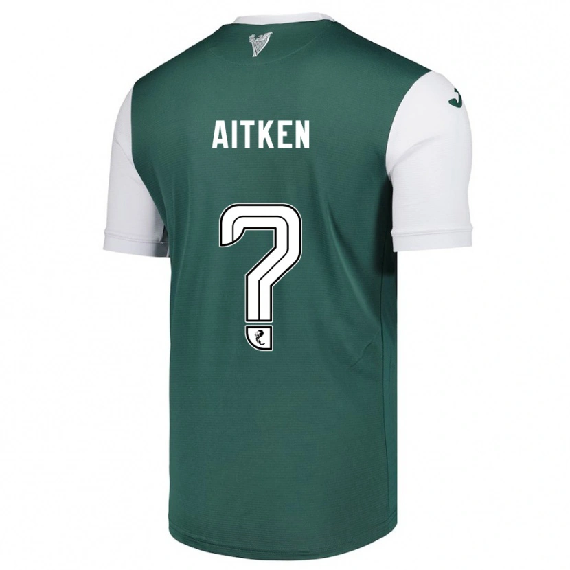 Danxen Criança Camisola Conor Aitken #0 Verde Branco Principal 2025/26 Camisa