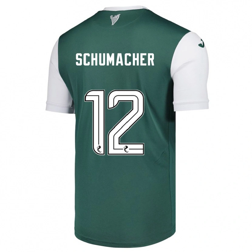 Danxen Criança Camisola Noa Schumacher #12 Verde Branco Principal 2025/26 Camisa